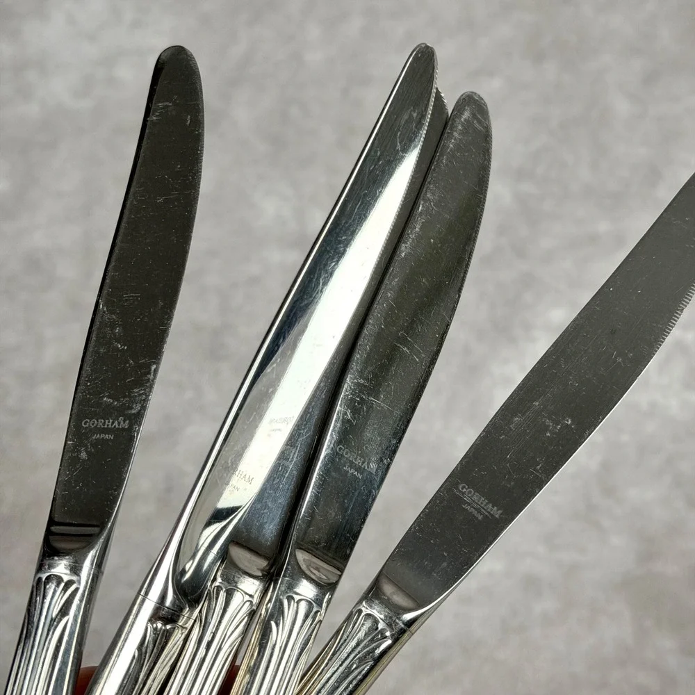 Gorham Grande Quintette Stainless Steel Dinner Knives Set of 5 Shell Design